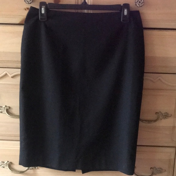 LaFayette 148 New York | Black Cotton Pencil Skirt Size 6 Petite